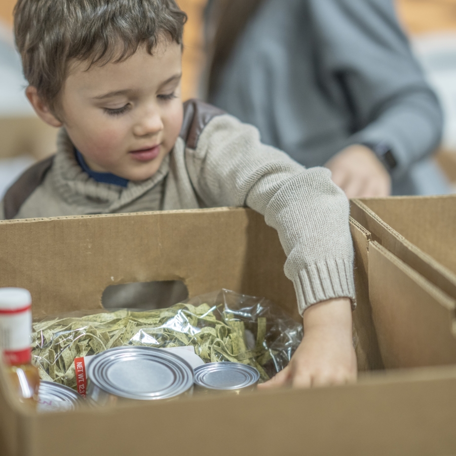 young volunteer food bank